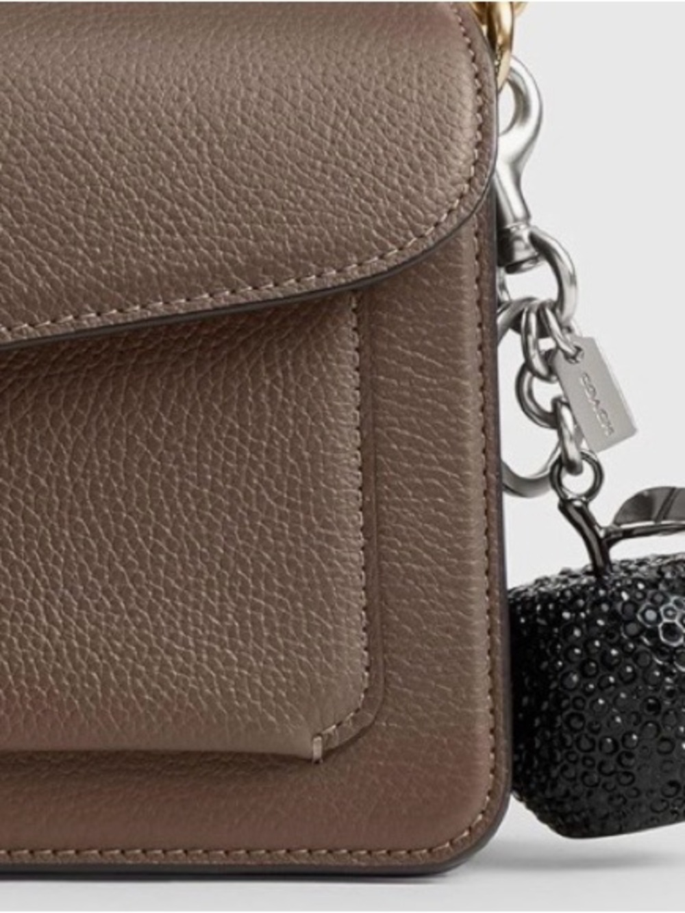 COACH Black Crystal Apple Charm with Silver Hardware NWT - Picture 7 of 7